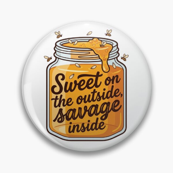 Item preview, Sweet On The Outside Savage Inside Honey Jar Hand-Drawn Sassy Bee Quote designed and sold by raedattia.