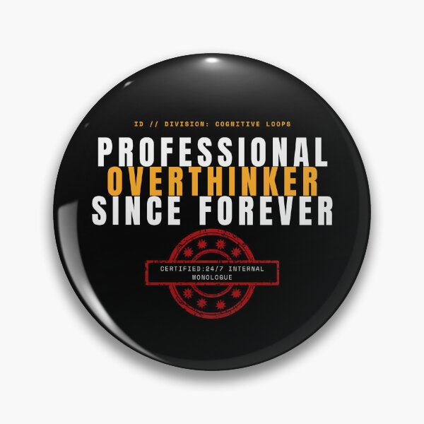 Item preview, Professional Overthinker Sarcastic Mental Loops Bold Typography designed and sold by wildsilencee.