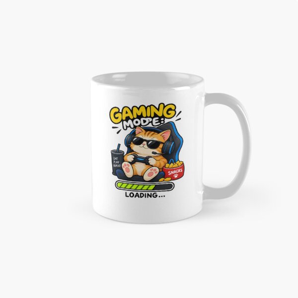 Artikelvorschau, Gaming-Modus Katze lädt lustiges Gamer-Design entworfen und verkauft von Artbysarmina.