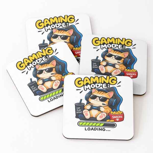 Item preview, Gaming Mode Cat Loading Funny Gamer Design designed and sold by Artbysarmina.