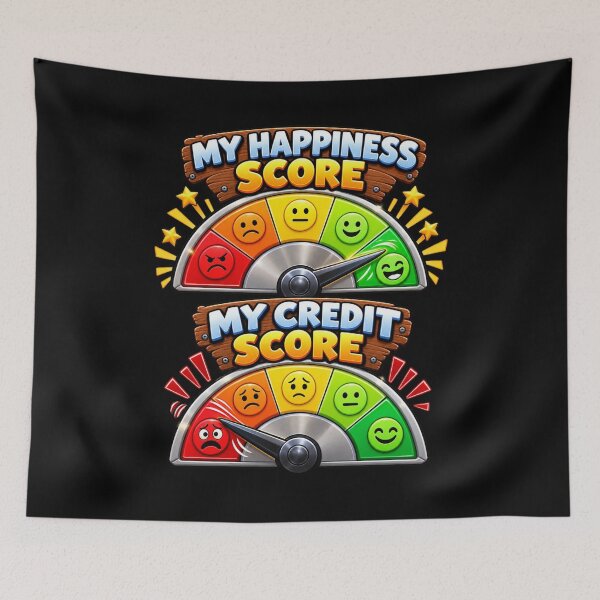 Item preview, My Happiness Score vs My Credit Score – Adulting Humor designed and sold by signshirtz.