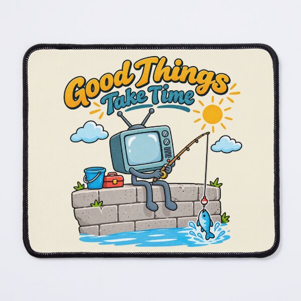 Item preview, Good Things Take Time Retro Fishing TV designed and sold by lungpleecha.