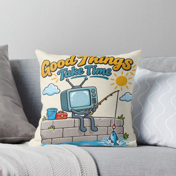 Item preview, Good Things Take Time Retro Fishing TV designed and sold by lungpleecha.