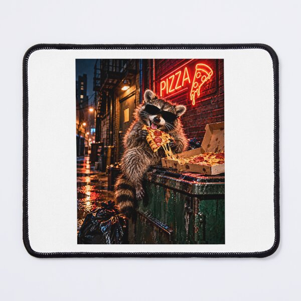 Item preview, Funny Raccoon Eating Pizza Cute Animal Meme designed and sold by WeirdlyMild.