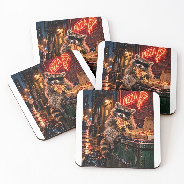 Item preview, Funny Raccoon Eating Pizza Cute Animal Meme designed and sold by WeirdlyMild.