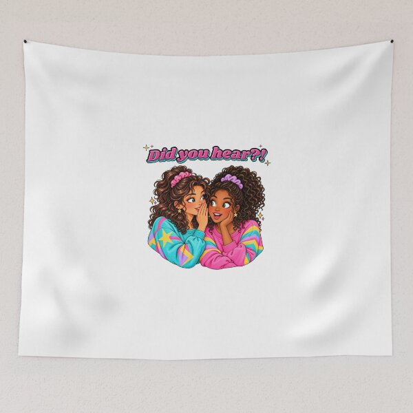 Item preview, Did You Hear Besties Retro 80s Best Friends Gossip designed and sold by Sandy's Cheeky Studio.