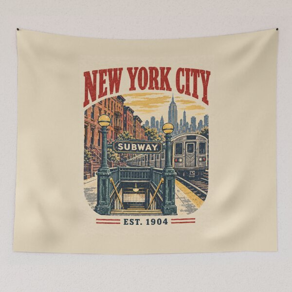 Item preview, New York City Subway Vintage Travel Poster Est. 1904 Retro NYC designed and sold by Globalcitytees.