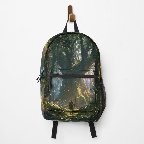 Item preview, A Wood Elf standing within an ancient forest of towering trees, surrounded by wildlife, Fantasy & Mythological Creatures designed and sold by CDC40.