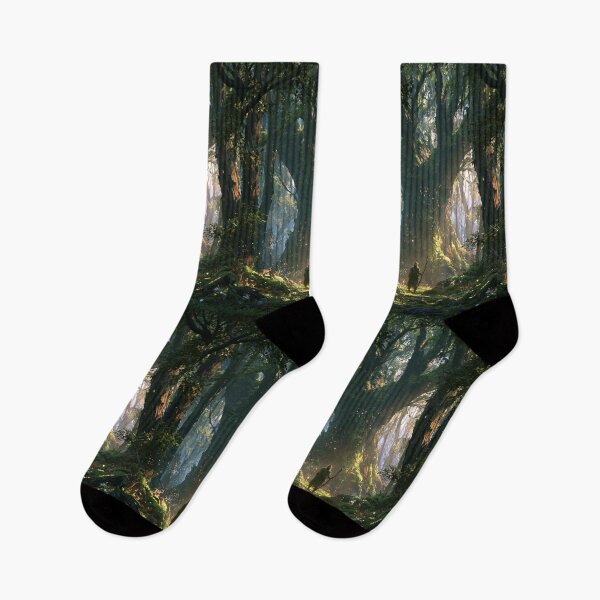 Item preview, A Wood Elf standing within an ancient forest of towering trees, surrounded by wildlife, Fantasy & Mythological Creatures designed and sold by CDC40.