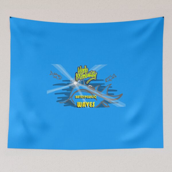 Item preview, Bathypelagic Waves (blue) designed and sold by Herb-Mentality.
