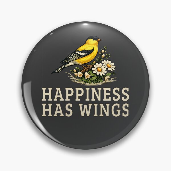 Item preview, Happiness Has Wings | Vintage American Goldfinch Nature Gift Design designed and sold by Mambila.