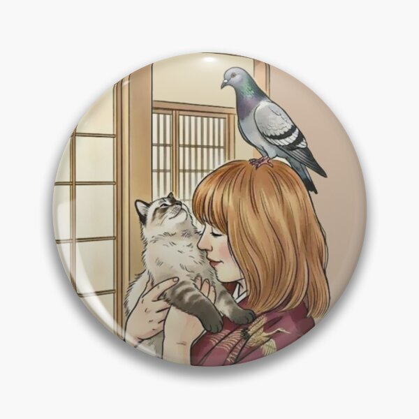 Item preview, Cat, pigeon, animal, love, peace, Japan, coexistence designed and sold by citravisuel.