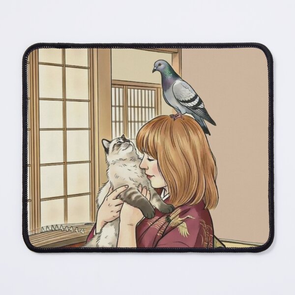 Artikelvorschau, Katze, Taube, Tier, Liebe, Frieden, Japan, Koexistenz entworfen und verkauft von citravisuel.
