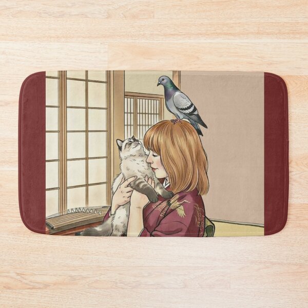Item preview, Cat, pigeon, animal, love, peace, Japan, coexistence designed and sold by citravisuel.