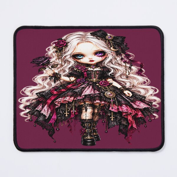 Item preview, Violetta The Broken Rose Doll – Creepy Cute Gothic Porcelain Doll designed and sold by TheInkRaven.