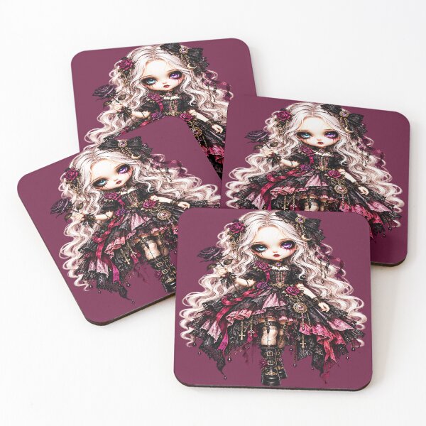 Item preview, Violetta The Broken Rose Doll – Creepy Cute Gothic Porcelain Doll designed and sold by TheInkRaven.