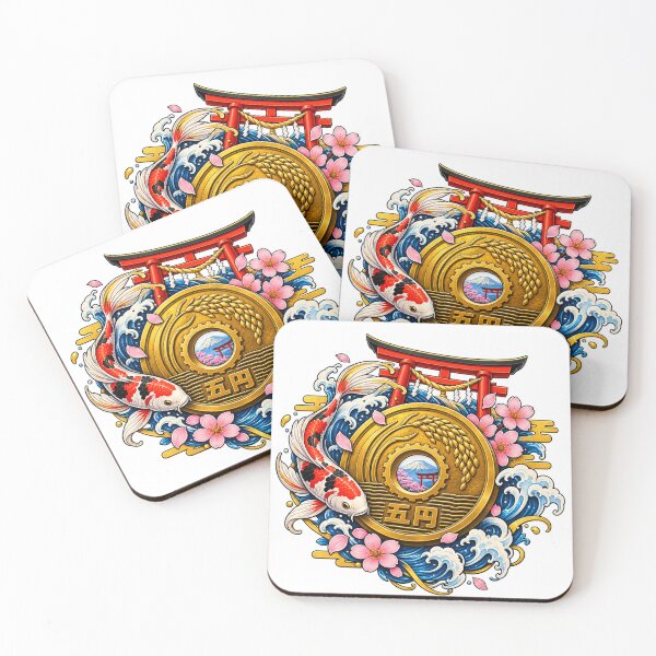 Item preview, Golden Koi and Five Yen Emblem - Japanese Goen Lucky Coin designed and sold by 4U---Store.