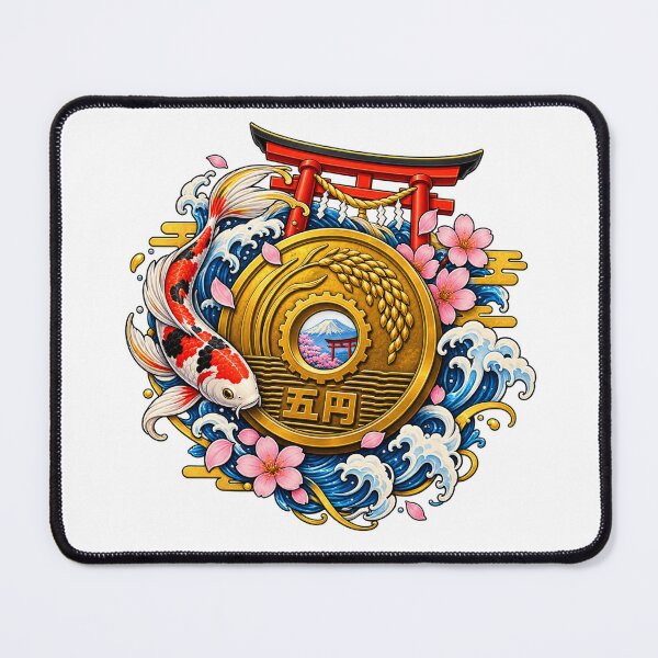 Item preview, Golden Koi and Five Yen Emblem - Japanese Goen Lucky Coin designed and sold by 4U---Store.