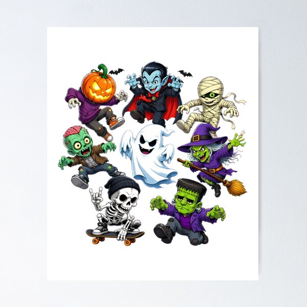 Item preview, Cute Halloween Monsters Dab Dance Party designed and sold by MLETEM-P.