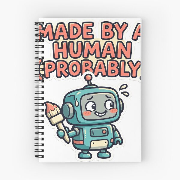 Item preview, Made By A Human Probably Funny Robot Sticker designed and sold by Wild Shades.