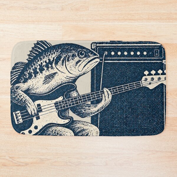 Item preview, Bass Player - Funny Fish Playing Bass Pun designed and sold by Douglystuff.