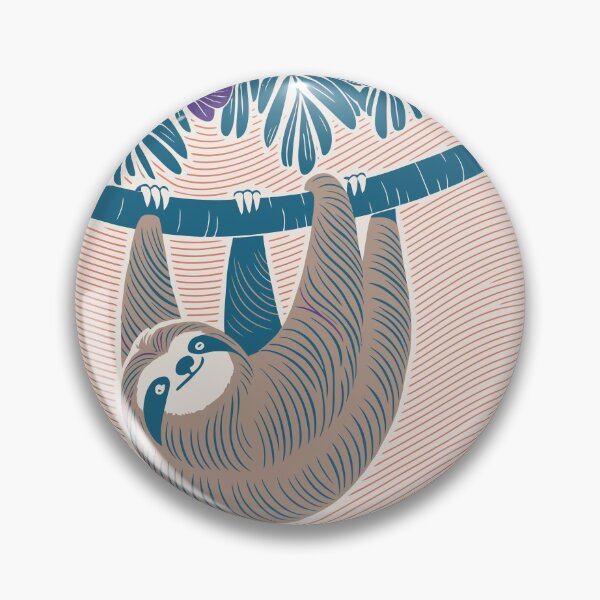 Item preview, Chill Sloth Hanging Out — Tropical Linocut Art designed and sold by Angry Swan Designs.