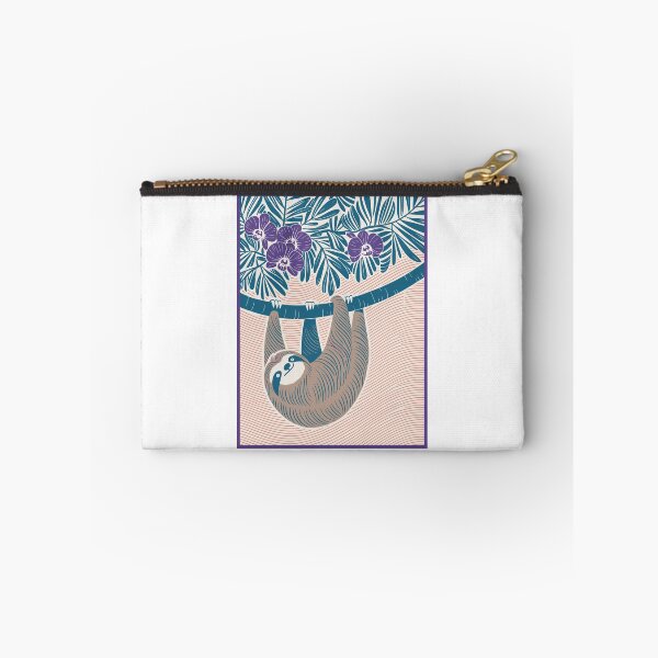 Item preview, Chill Sloth Hanging Out — Tropical Linocut Art designed and sold by Angry Swan Designs.