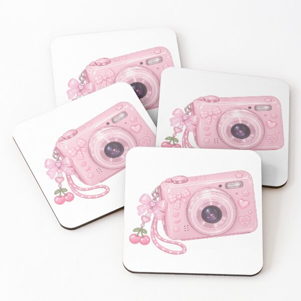 Aperçu de l'œuvre Cute Pink Y2K Digital Camera with Bows créée et vendue par Kiralemon.