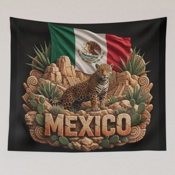 Item preview, Mexico Heritage – Jaguar & Agave Emblem designed and sold by FlagX.