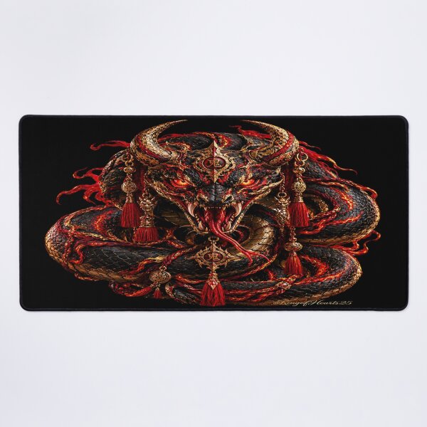 Item preview, Oni Serpent Crimson Demon Japanese Dark Fantasy Guardian designed and sold by KingofHearts25.