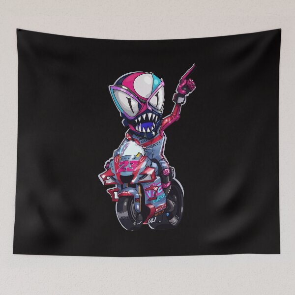 Item preview, Chibi Racer Monster Bike Pointing Up Number 23 designed and sold by PickleballWeart.