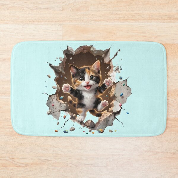 Item preview, Cheeky Kitten 3D Wall Breakthrough Concrete Hole designed and sold by design-rebell.
