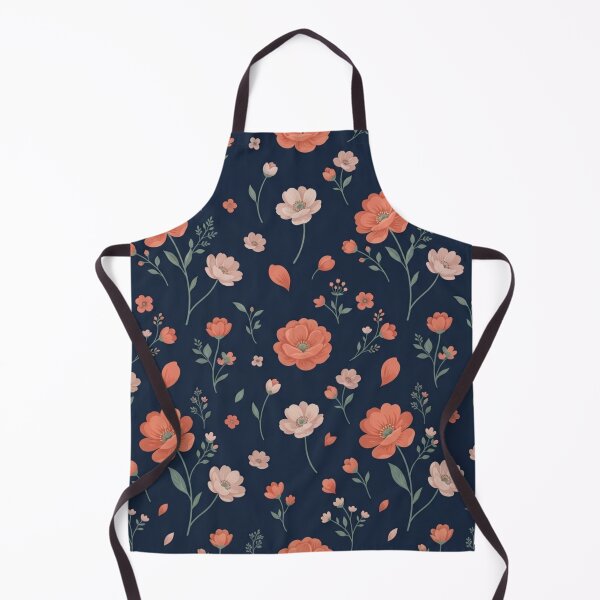 Item preview, Dark Navy Floral Seamless Pattern with Coral and Blush Flowers designed and sold by SeJaa.