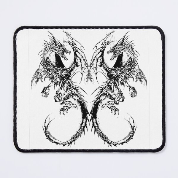 Item preview, Cyber Sigilism Dragon Symmetrical Gothic Tribal Art designed and sold by BrontesWhimsyStore.