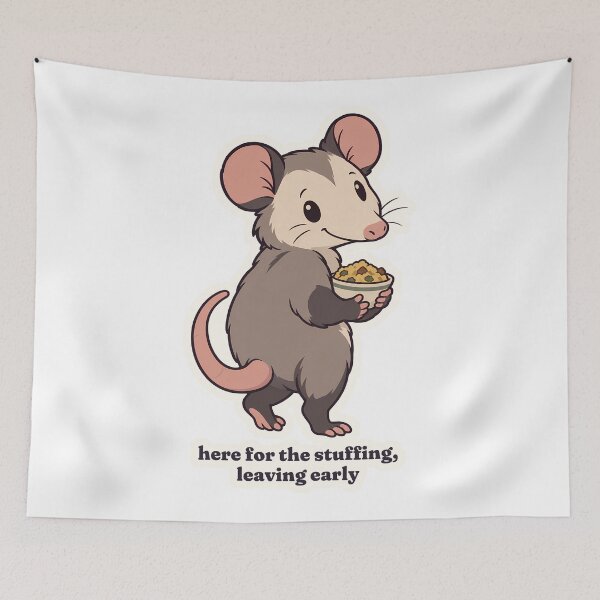 Aperçu de l'œuvre Opossum introverti, présent pour la farce de Thanksgiving entre amis créée et vendue par OuqCreations.