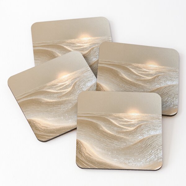 Item preview, Golden Ocean Waves Minimalist Seascape Art Print designed and sold by MargaretWiktor.