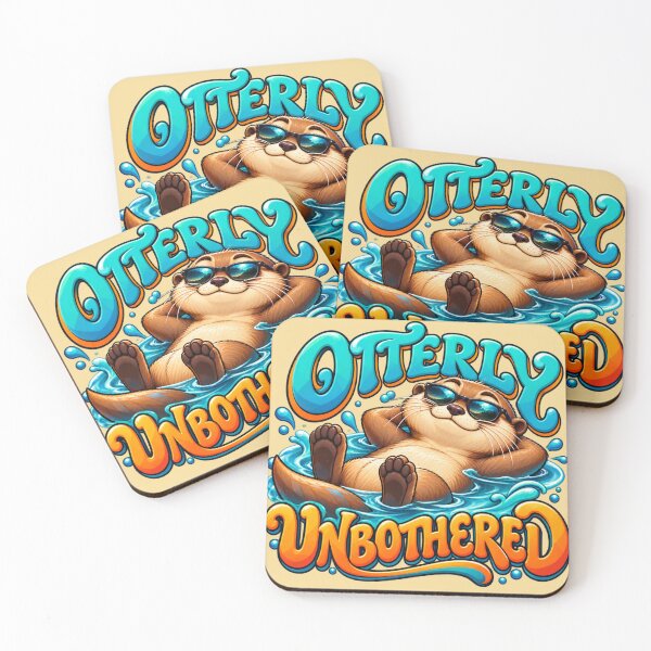 Item preview, Otterly Unbothered - Funny Chilling Otter Pun designed and sold by V--I--R.