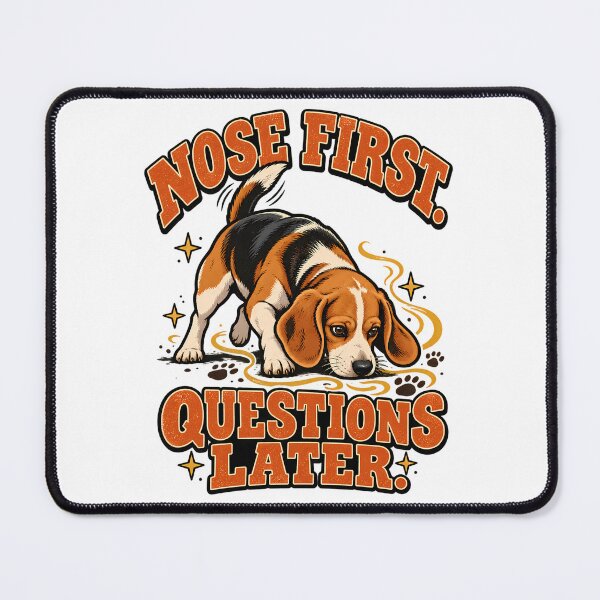 Item preview, Beagle Nose First Questions Later Retro Dog Shirt designed and sold by Tong4130.