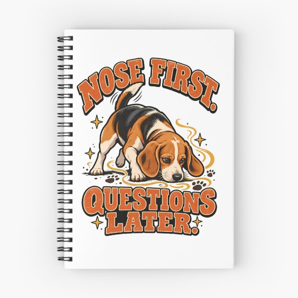 Item preview, Beagle Nose First Questions Later Retro Dog Shirt designed and sold by Tong4130.