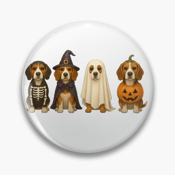 Item preview, Halloween Beagle Dogs Dracula Ghost Pumpkin Skeleton Four Costume Dogs designed and sold by elisarasada.