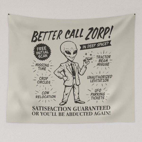 Item preview, Better Call Zorp! Alien UFO Abduction Lawyer Funny Retro Sci-Fi Humor T-Shirt designed and sold by VoglR.
