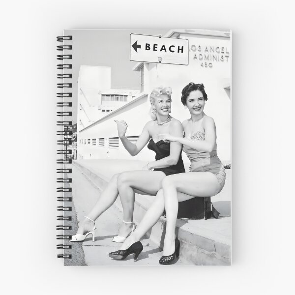 Item preview, California girls hitching hiking to the beach - life is short humorous funny vintage black and white photograph designed and sold by Astrid Arkhangelsky.