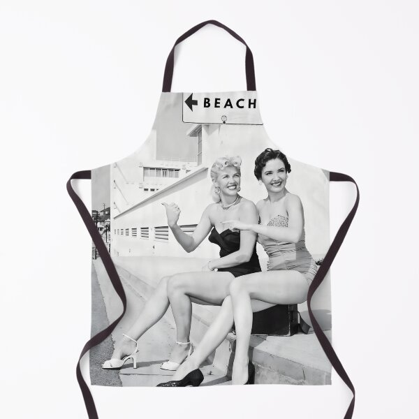 Item preview, California girls hitching hiking to the beach - life is short humorous funny vintage black and white photograph designed and sold by Astrid Arkhangelsky.