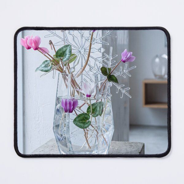 Item preview, Abstract Cyclamen and Glass Snowflake Ikebana - Confession of a Downcast Flower designed and sold by conohitoAI-ArtGallery.