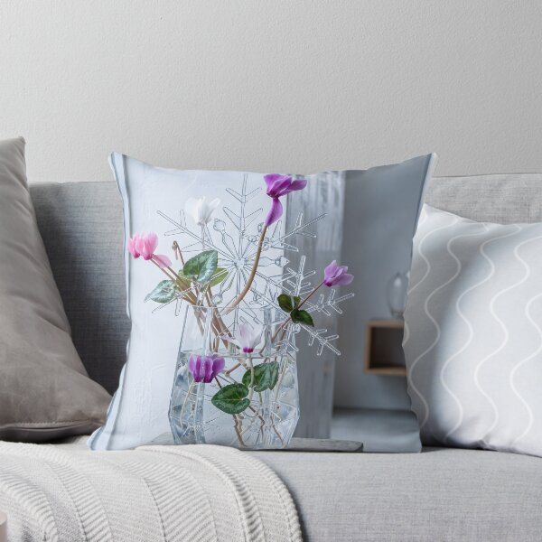 Item preview, Abstract Cyclamen and Glass Snowflake Ikebana - Confession of a Downcast Flower designed and sold by conohitoAI-ArtGallery.