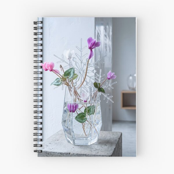 Item preview, Abstract Cyclamen and Glass Snowflake Ikebana - Confession of a Downcast Flower designed and sold by conohitoAI-ArtGallery.