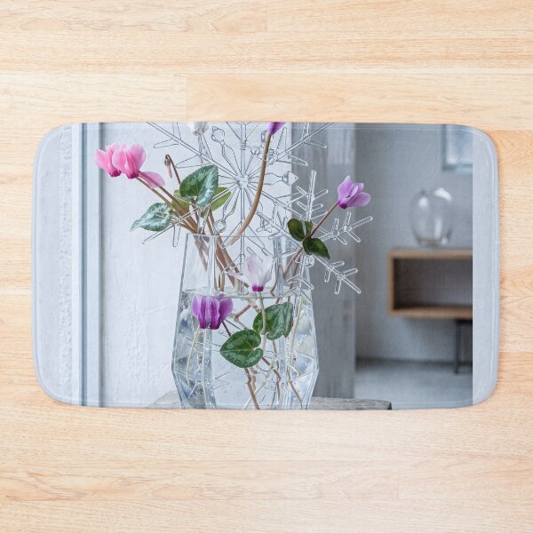 Item preview, Abstract Cyclamen and Glass Snowflake Ikebana - Confession of a Downcast Flower designed and sold by conohitoAI-ArtGallery.