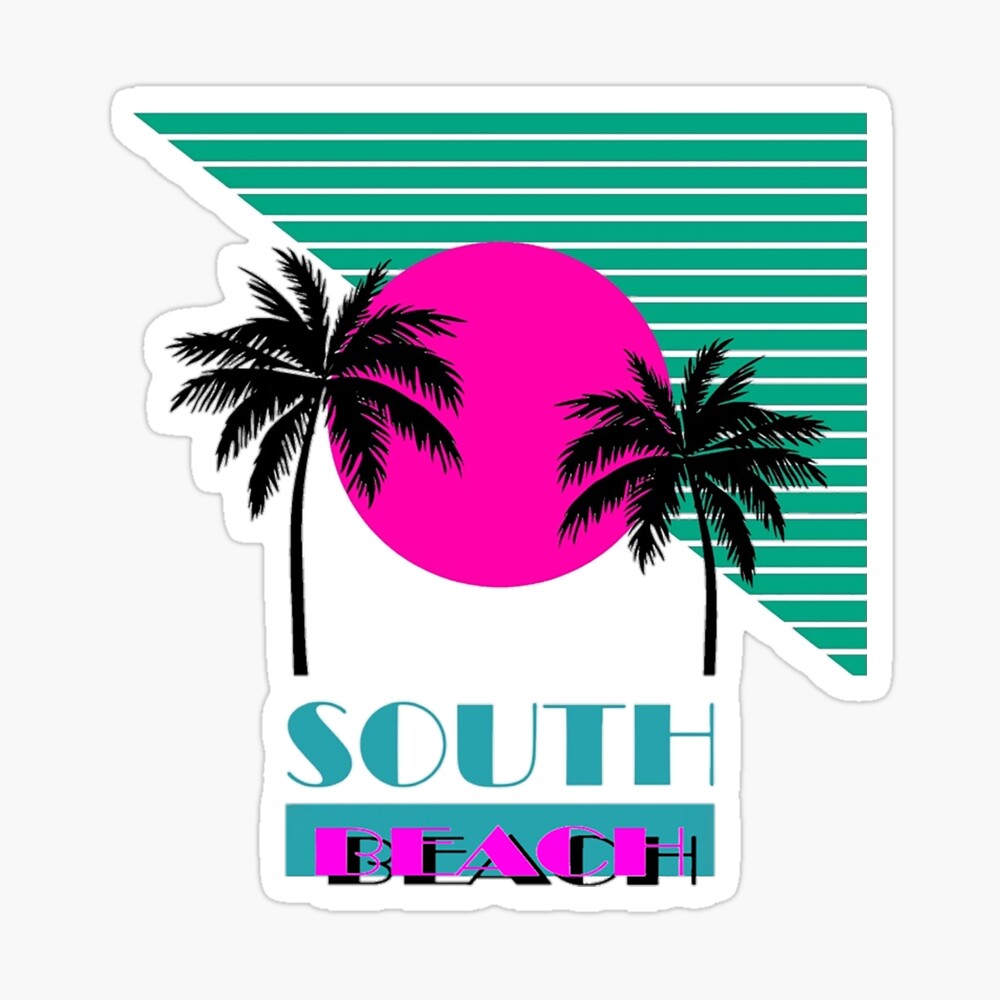 South Beach Retro 80s" Sticker for Sale by Kolsab | Redbubble