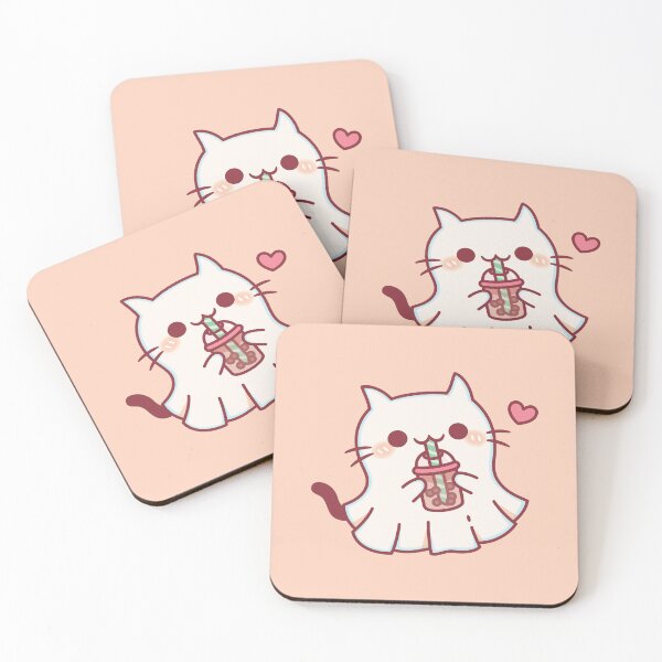 Item preview, Cute Ghost Cat Loves Boba Tea Halloween designed and sold by rustydoodle.