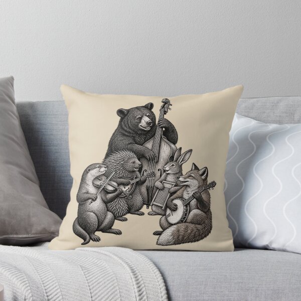 Item preview, Woodland Animal Bluegrass Band Vintage Folk Art designed and sold by AmiGraph.